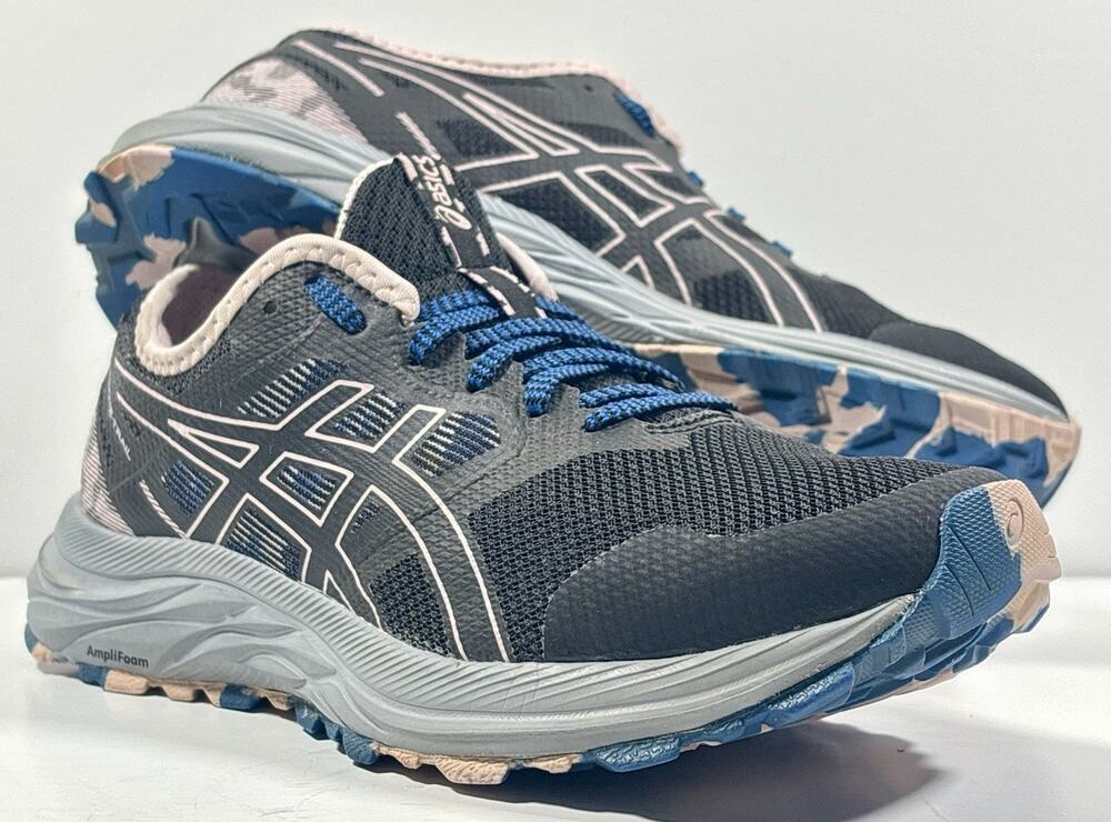 ASICS GEL-Excite Trail Women’s 7 Black Blue Pink Trail Running Hiking 1012B051